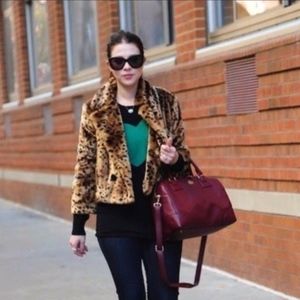 Faux Fur Animal Print Jacket LOFT